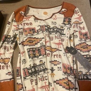 Double D Western print long sleeve